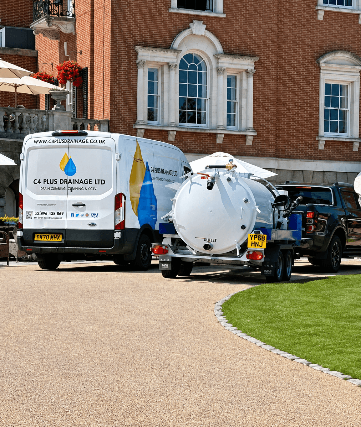 C4 Plus Drainage Ltd service van and equipment