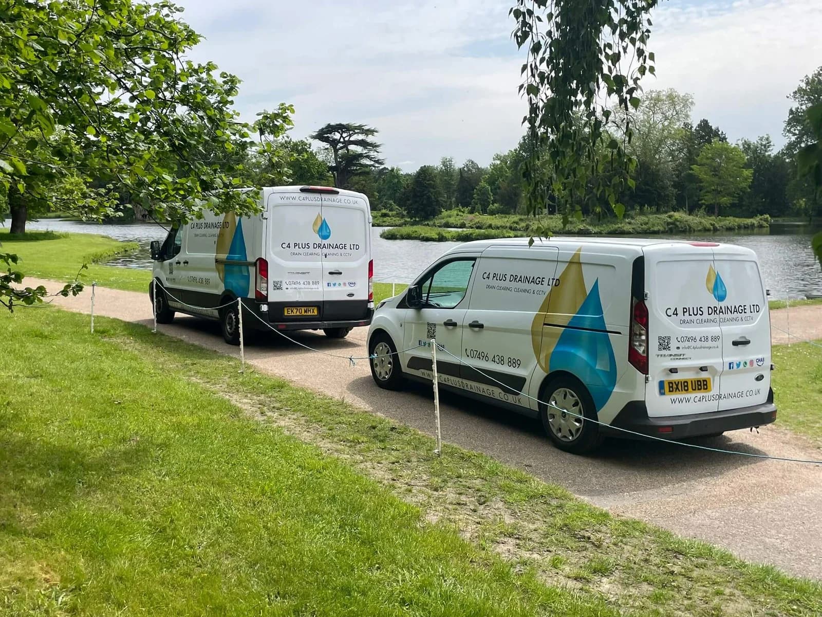 C4 Plus Drainage Ltd service vans